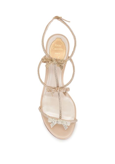 Beige rhinestone-embellished bow sandals Rene caovilla - women RENE CAOVILLA | C08003080R001X666